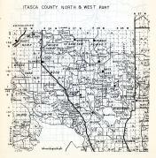 Itasca County - North and West, Arden Hurst, Grattan, Pomroy, Alvwood, Kinghurst, Squaw Lake, Bowstring, Lake Jessie, Minnesota State Atlas 1954